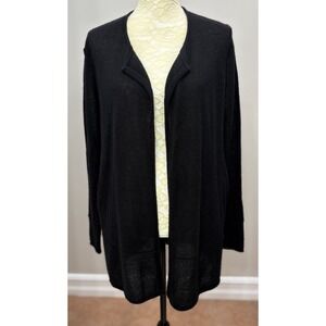 James Perse Women Cashmere Sz 1 Small Black Long Cardigan Minimalist Luxury